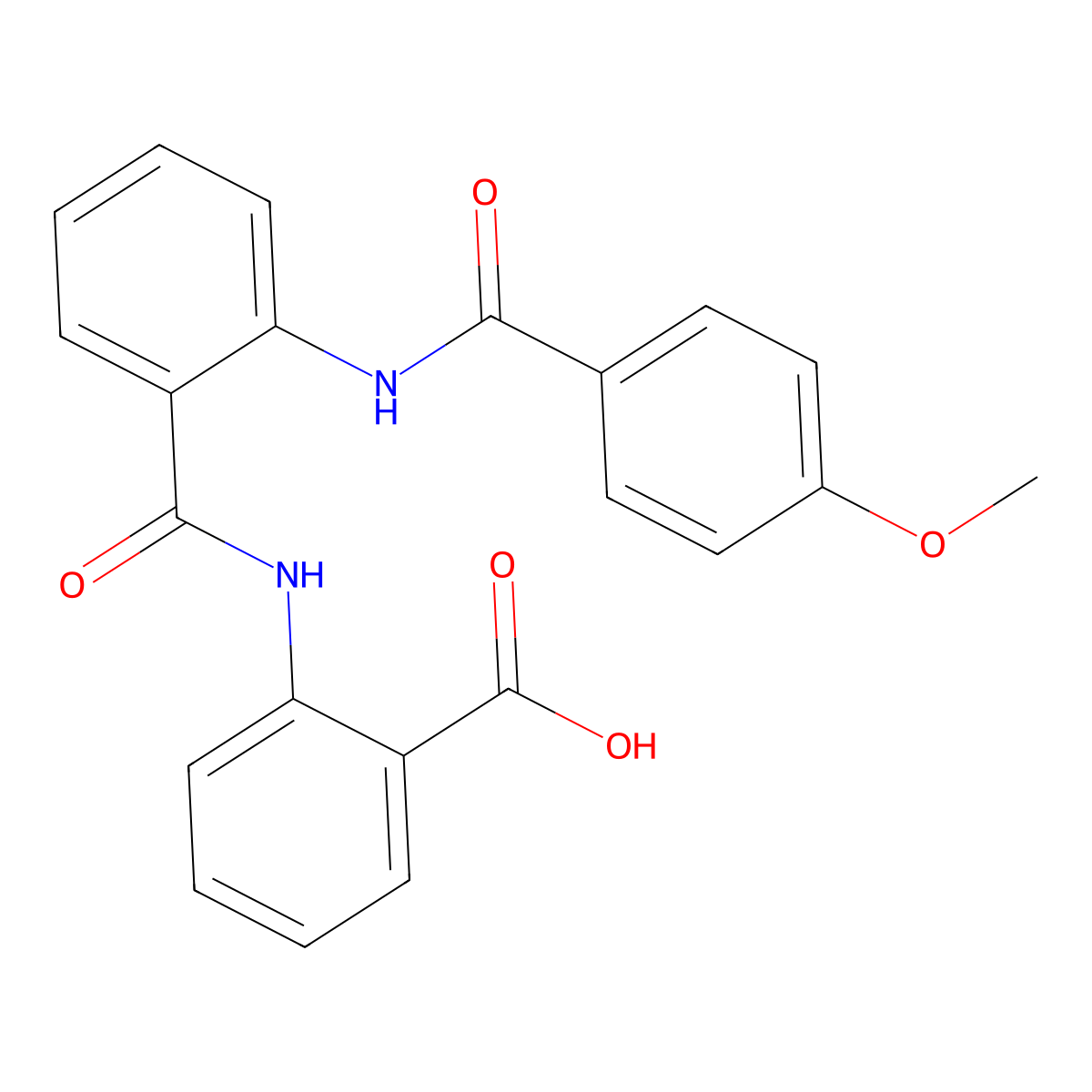 2-(2-(4-Methoxybenzamido)benzamido)benzoic acid molecular structure, CAS 401465-12-1