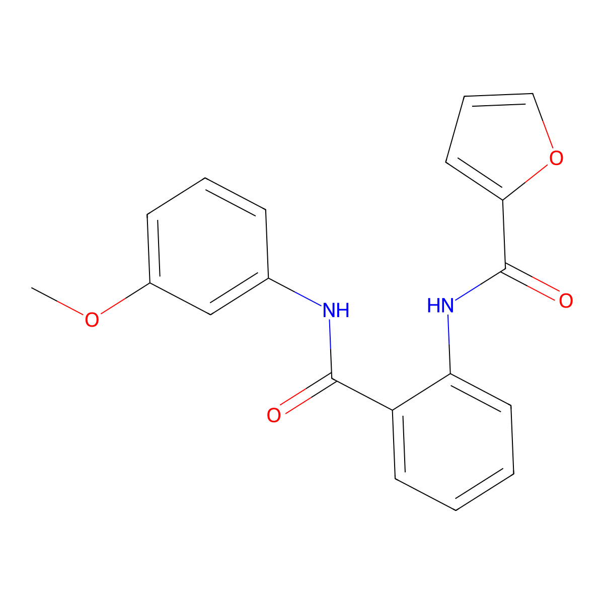 N-[2-[(3-methoxyphenyl)carbamoyl]phenyl]furan-2-carboxamide molecular structure, CAS 401465-56-3