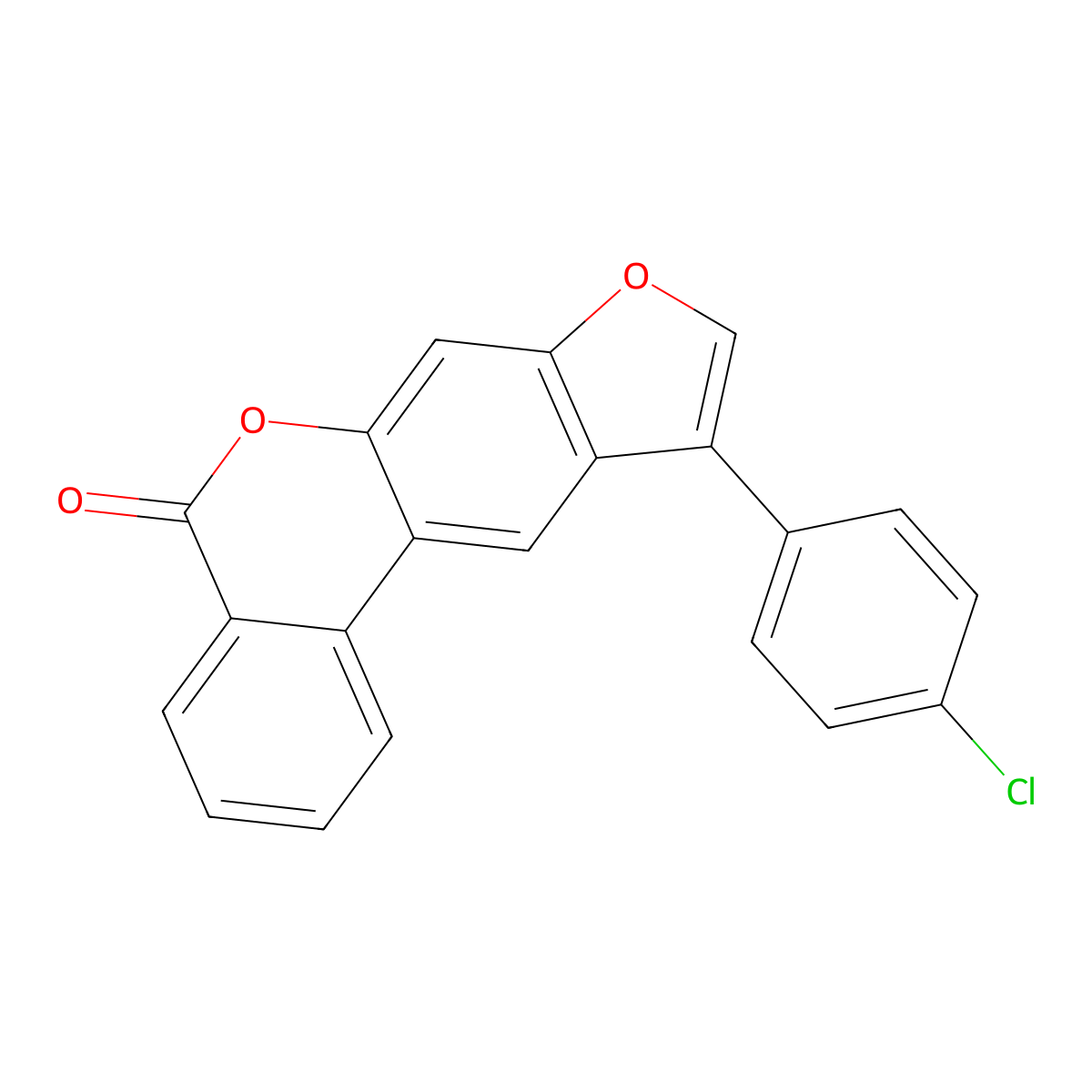 10-(4-chlorophenyl)-5H-benzo[c]furo[3,2-g]chromen-5-one molecular structure, CAS 401467-05-8