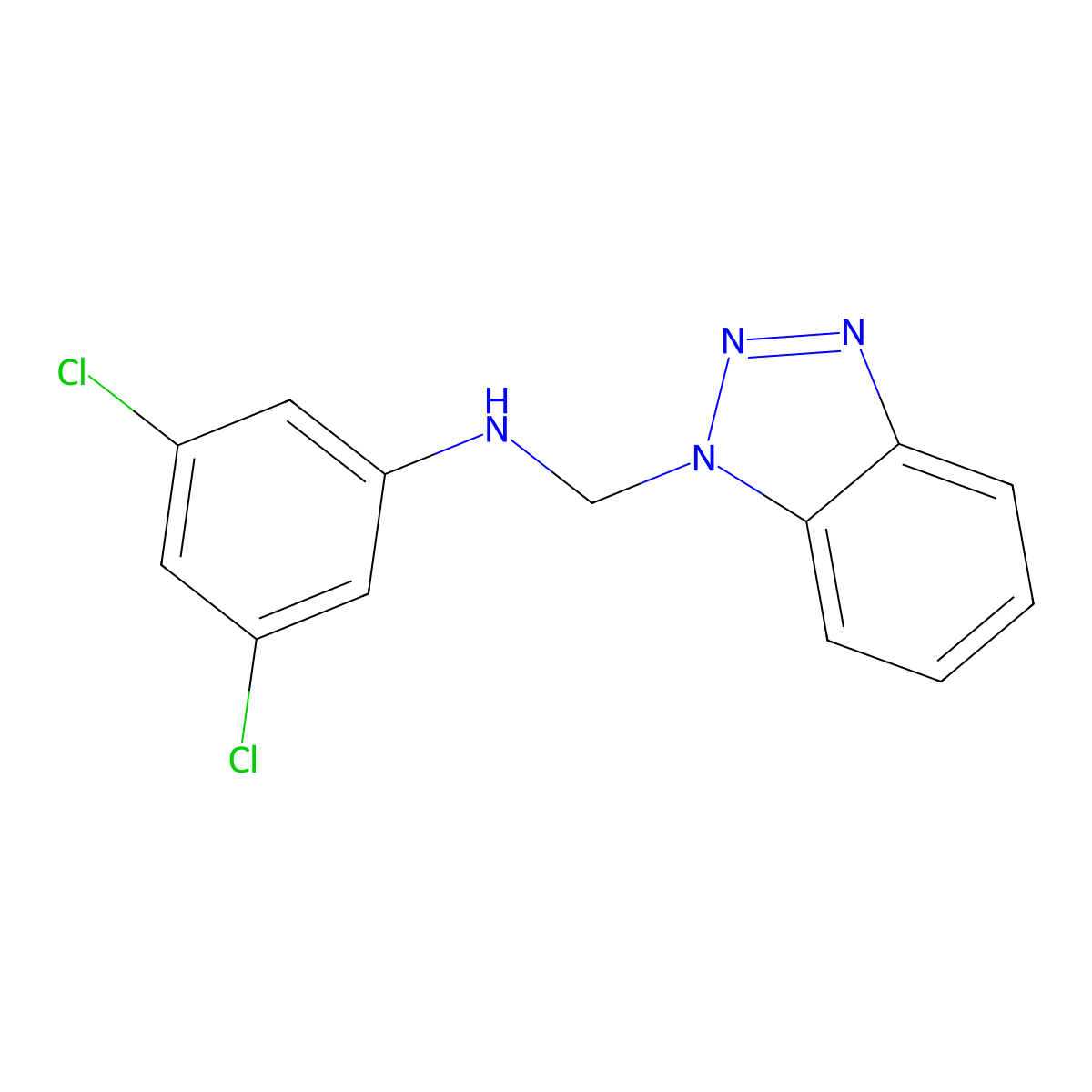 N-(1H-1,2,3-benzotriazol-1-ylmethyl)-3,5-dichloroaniline molecular structure, CAS 401467-25-2
