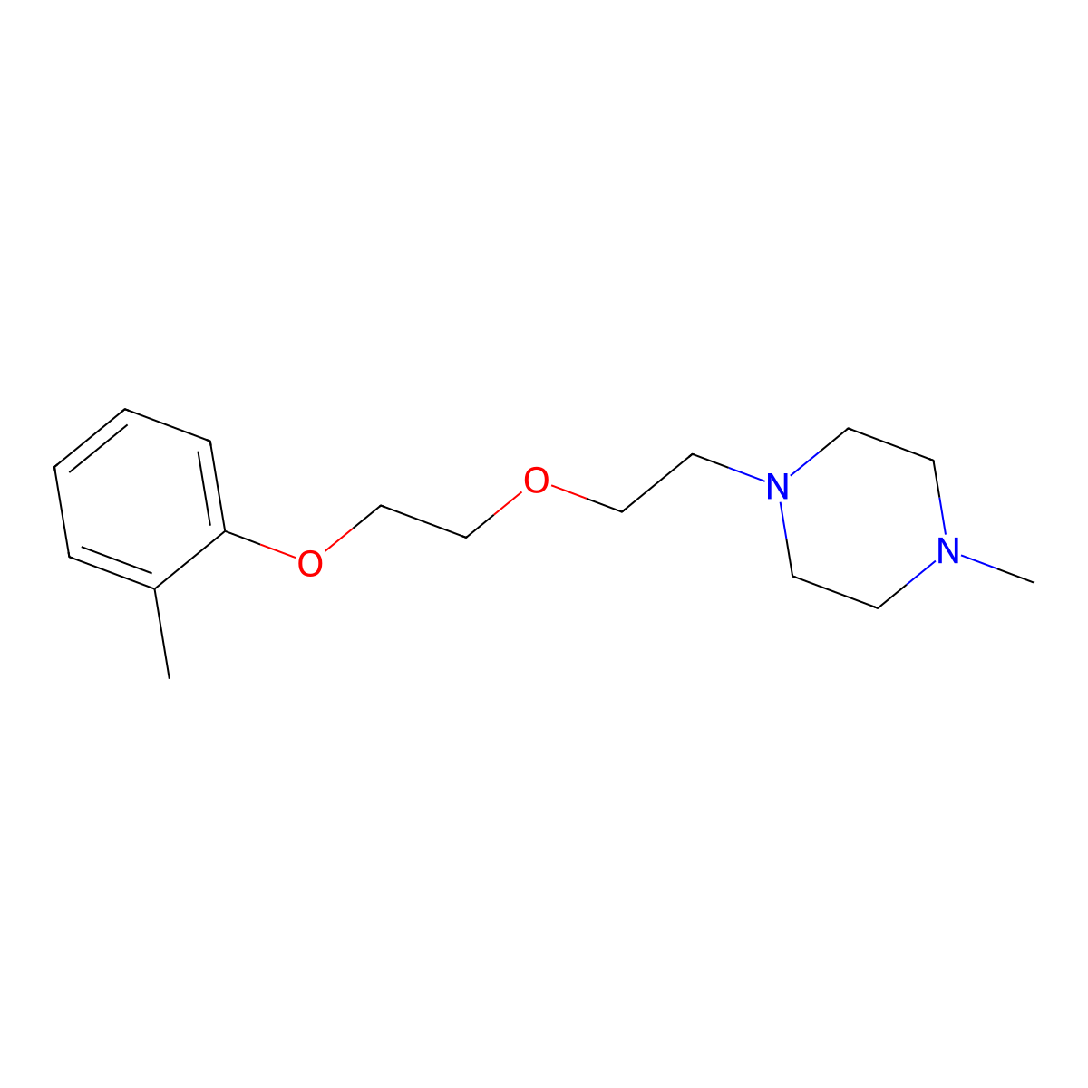 1-Methyl-4-[2-[2-(2-methylphenoxy)ethoxy]ethyl]piperazine molecular structure, CAS 401483-24-7