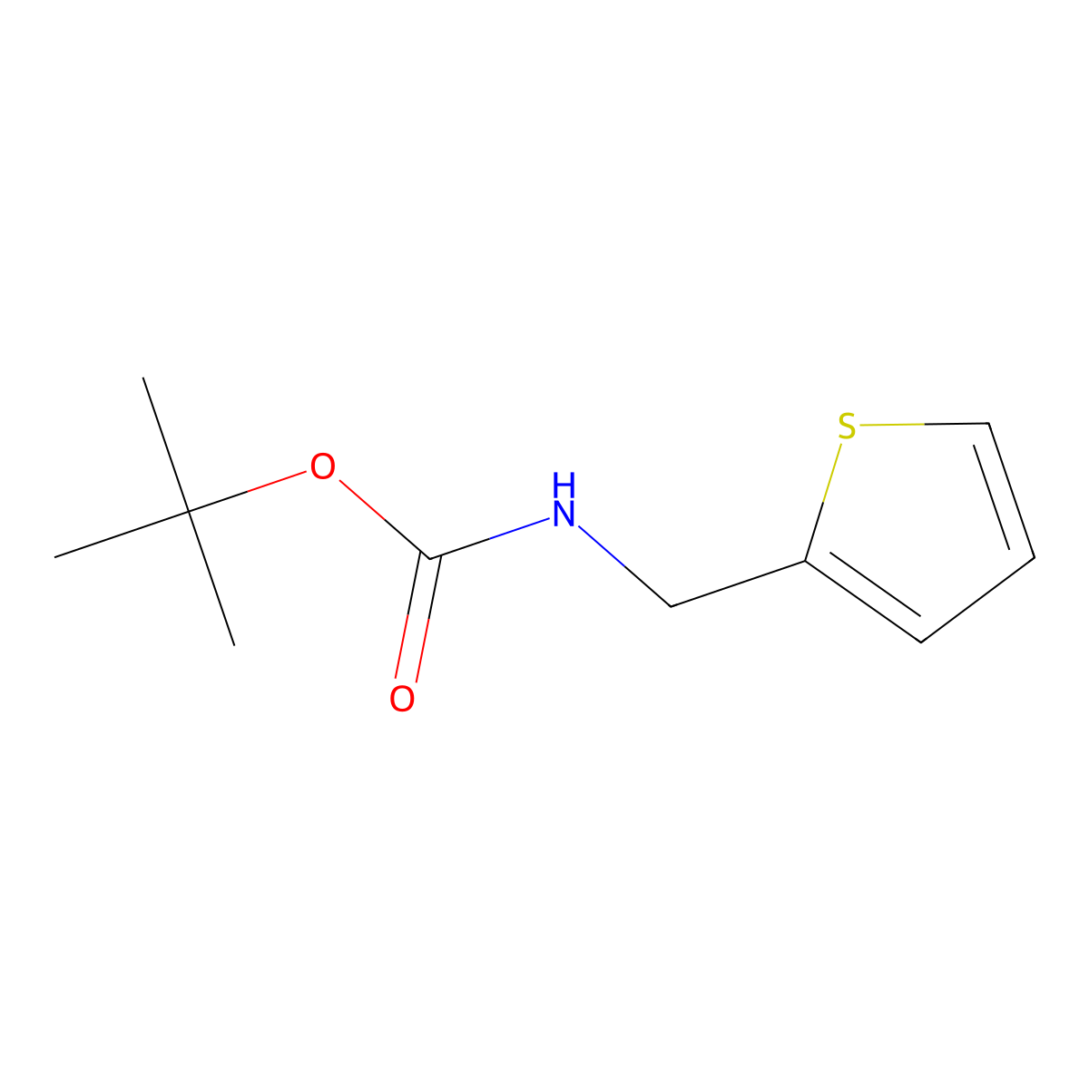 Thiophen-2-ylmethyl-carbamic acid tert-butyl ester molecular structure, CAS 401485-19-6