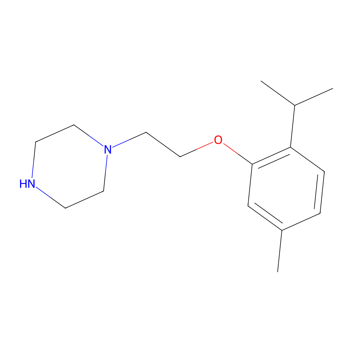 1-[2-(2-Isopropyl-5-methyl-phenoxy)-ethyl]-piperazine molecular structure, CAS 401486-18-8