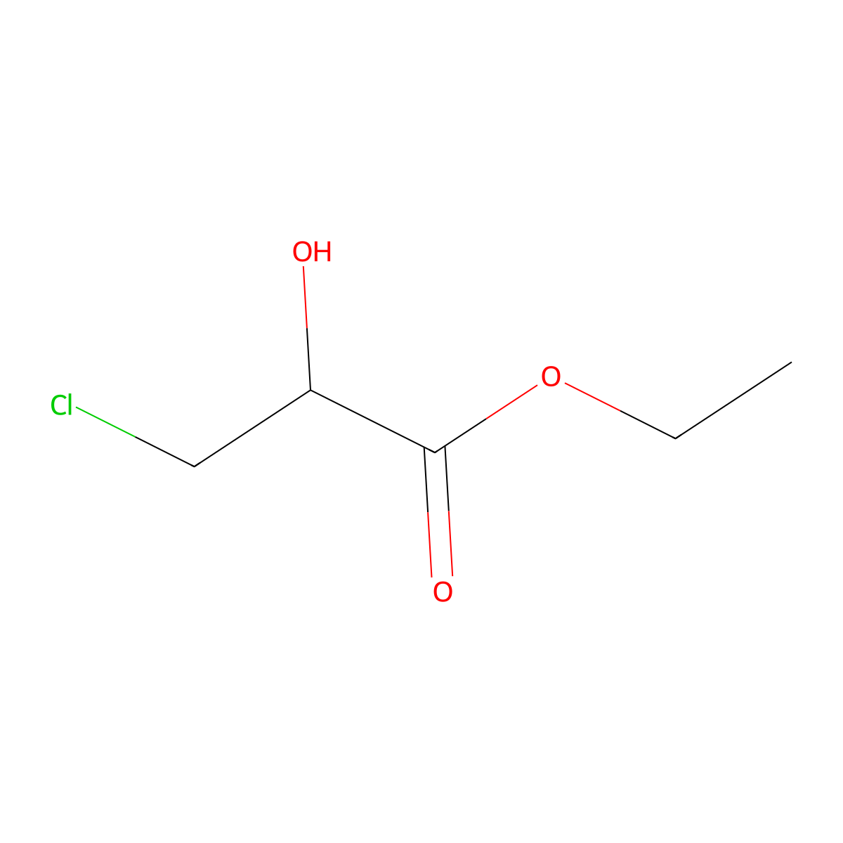 Ethyl 3-chloro-2-hydroxypropanoate molecular structure, CAS 40149-32-4