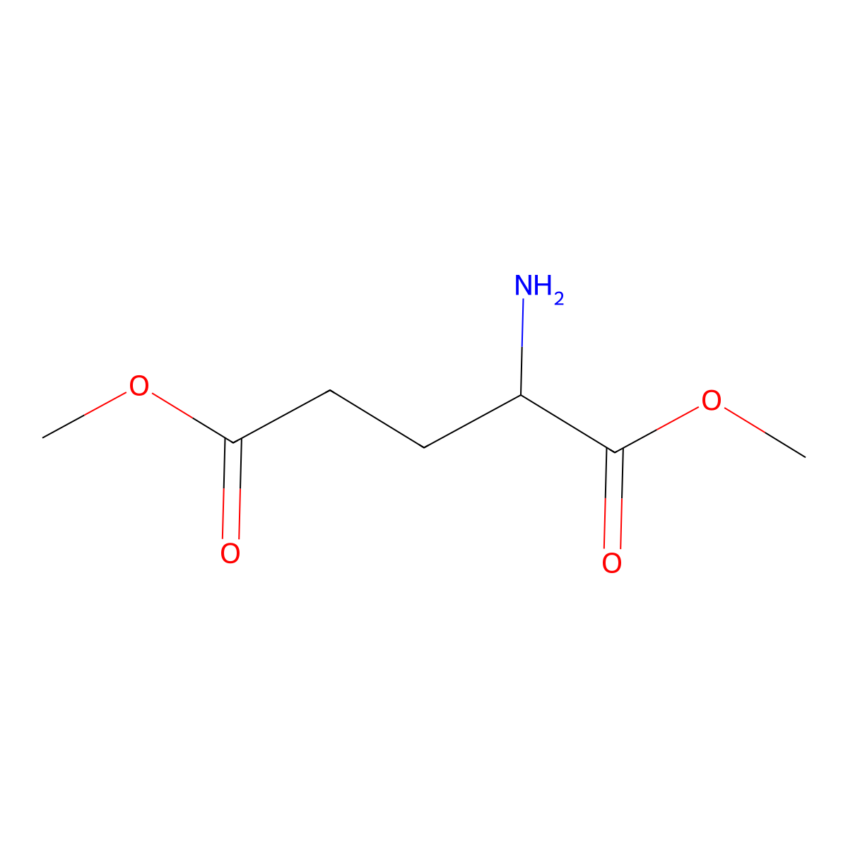Dimethyl DL-glutamate molecular structure, CAS 40149-68-6