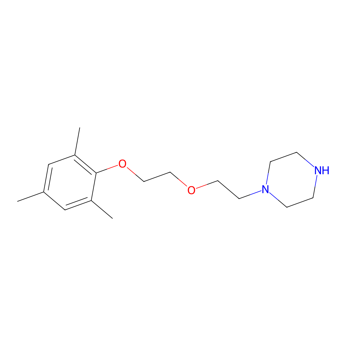 1-[2-[2-(2,4,6-Trimethylphenoxy)ethoxy]ethyl]piperazine molecular structure, CAS 401499-64-7