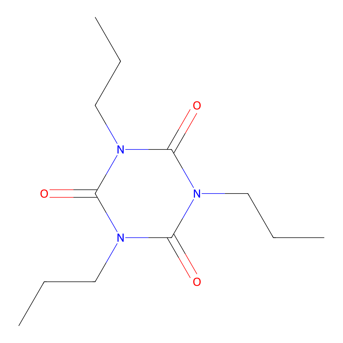 1,3,5-tripropyl-1,3,5-triazine-2,4,6(1H,3H,5H)-trione molecular structure, CAS 4015-16-1