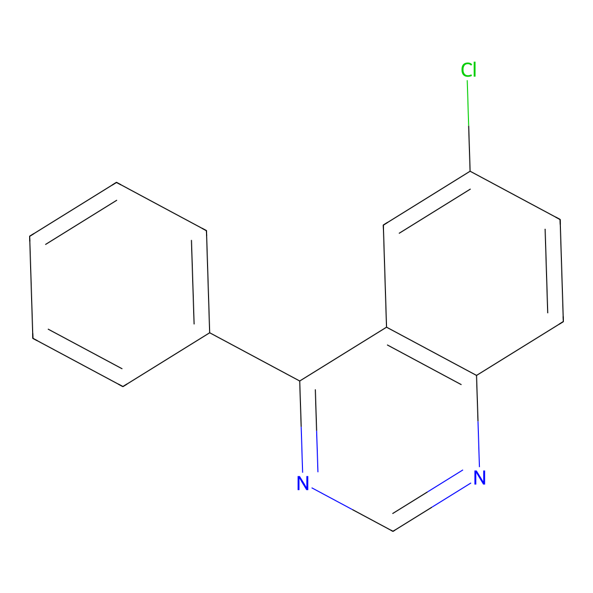 6-Chloro-4-phenylquinazoline molecular structure, CAS 4015-28-5