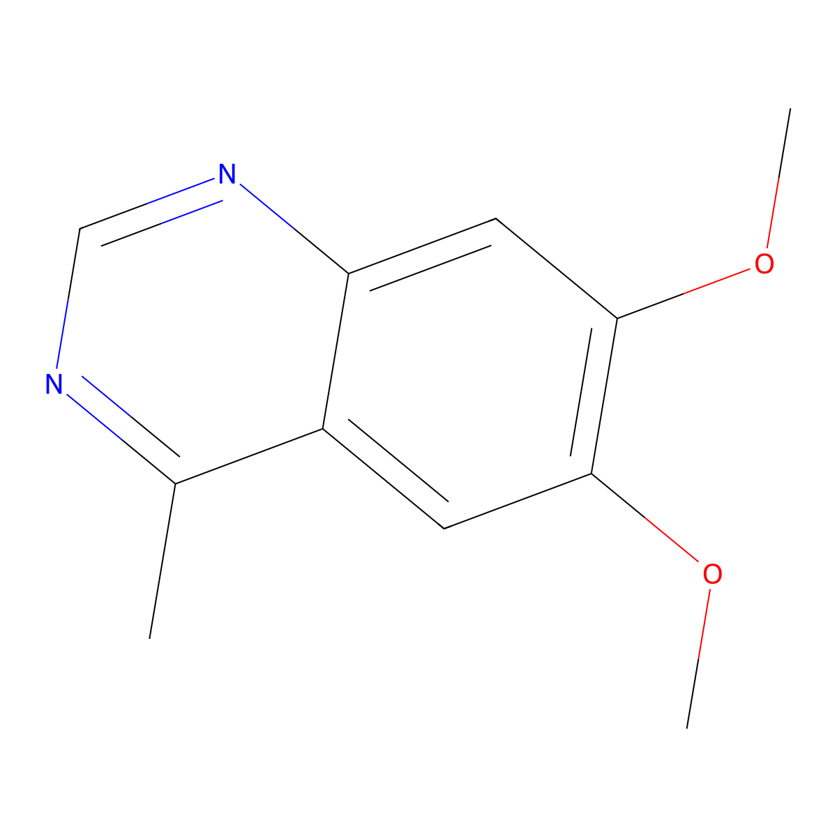 6,7-Dimethoxy-4-methylquinazoline molecular structure, CAS 4015-31-0