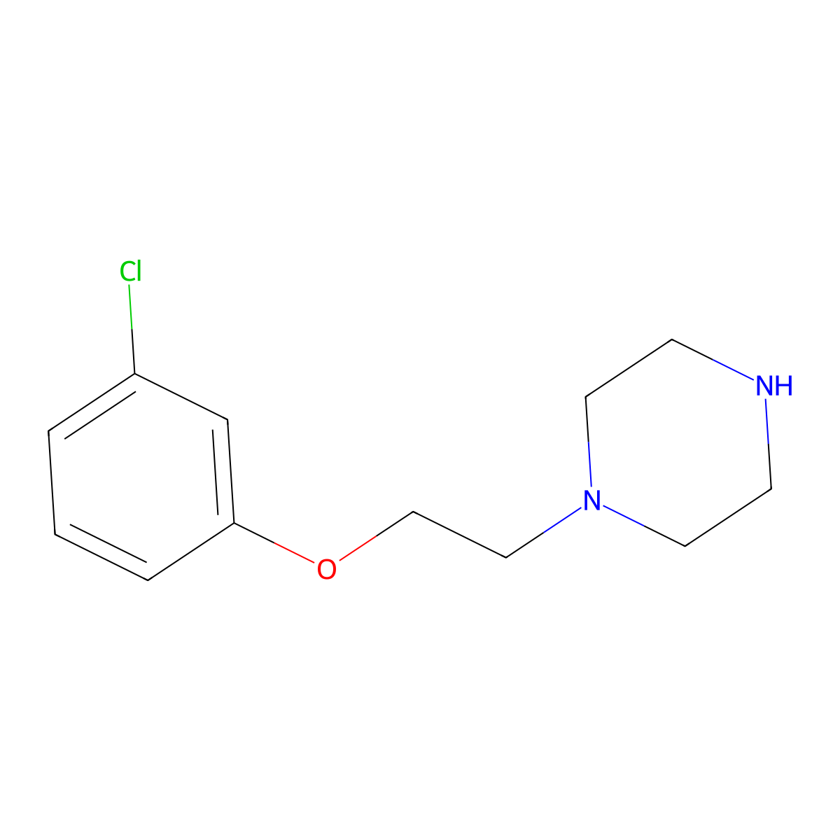 1-[2-(3-Chlorophenoxy)ethyl]piperazine molecular structure, CAS 401500-65-0