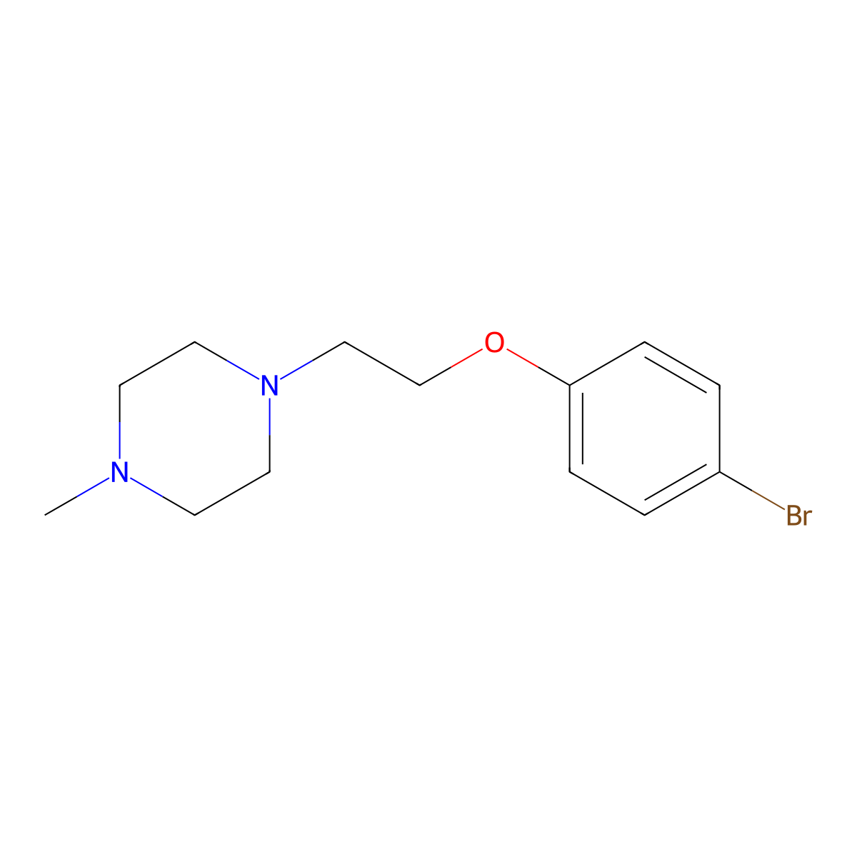 1-[2-(4-Bromophenoxy)ethyl]-4-methylpiperazine molecular structure, CAS 401502-08-7
