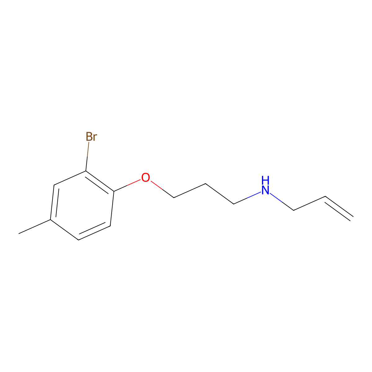 N-allyl-N-[3-(2-bromo-4-methylphenoxy)propyl]amine molecular structure, CAS 401502-32-7