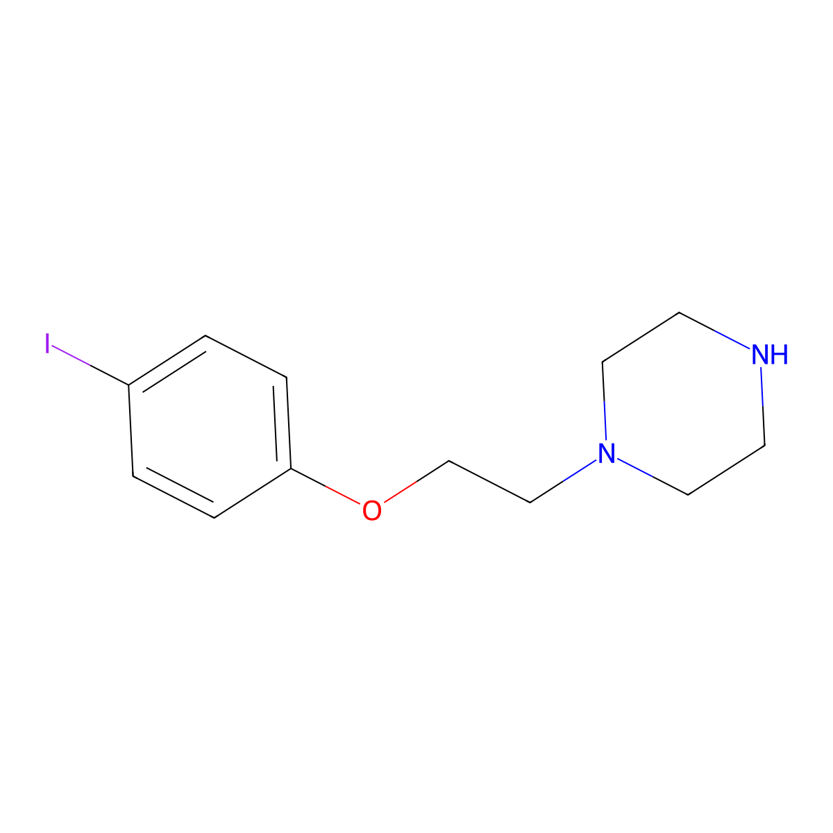 1-[2-(4-Iodophenoxy)ethyl]piperazine molecular structure, CAS 401502-52-1