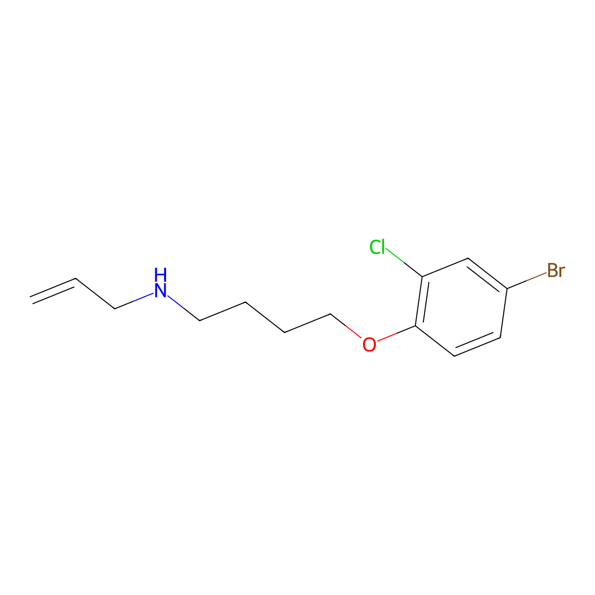 N-allyl-N-[4-(4-bromo-2-chlorophenoxy)butyl]amine molecular structure, CAS 401503-18-2