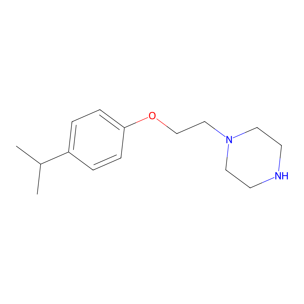 1-[2-(4-Propan-2-ylphenoxy)ethyl]piperazine molecular structure, CAS 401503-81-9
