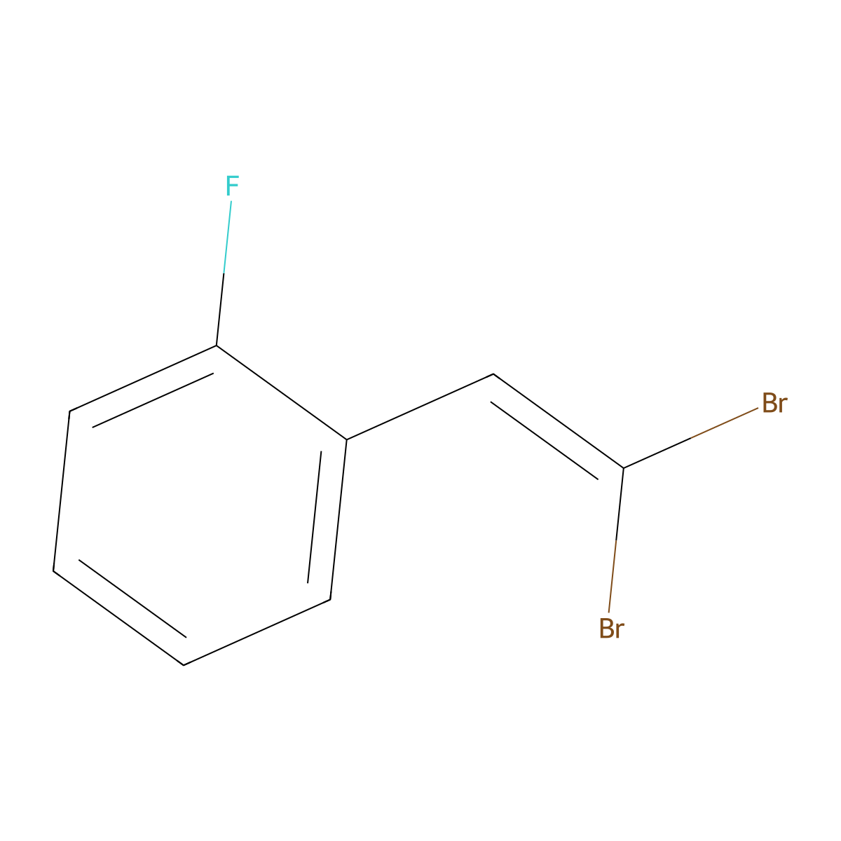 1-(2,2-Dibromovinyl)-2-fluorobenzene molecular structure, CAS 401514-42-9