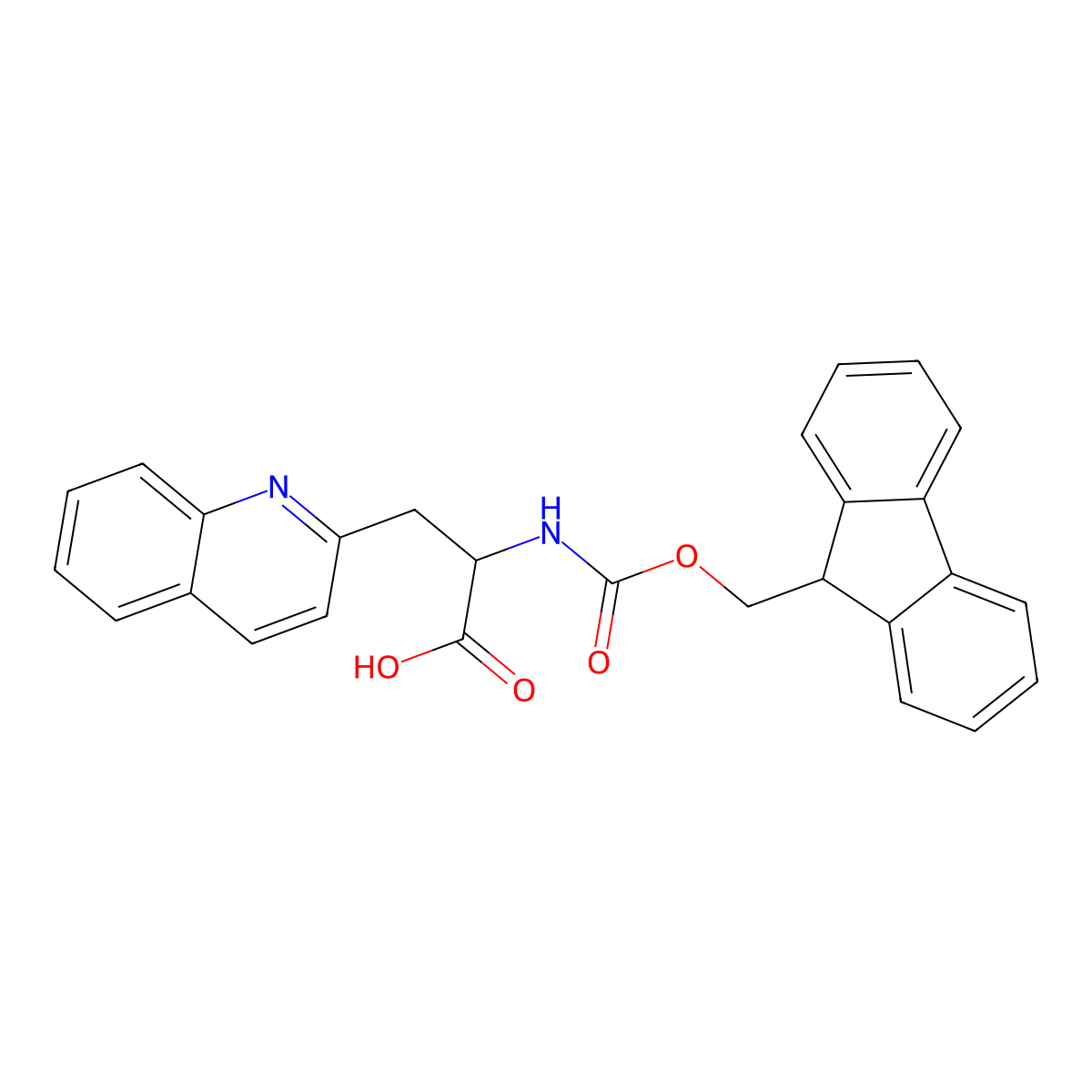 Fmoc-3-(2-quinolyl)-DL-alanine molecular structure, CAS 401514-70-3