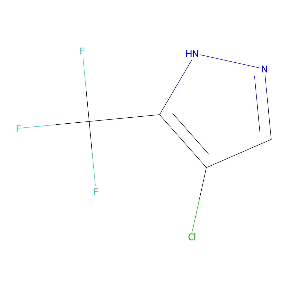 4-chloro-3-(trifluoromethyl)-1H-pyrazole molecular structure, CAS 401517-15-5