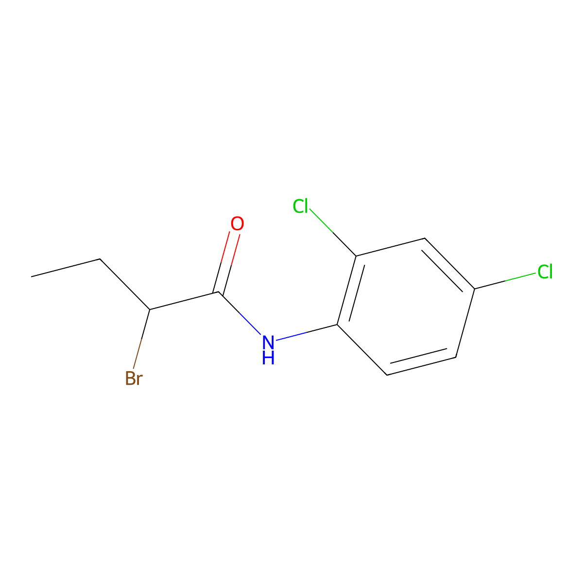2-bromo-N-(2,4-dichlorophenyl)butanamide molecular structure, CAS 401519-87-7