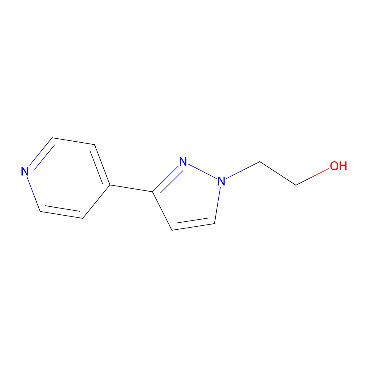 2-(3-(pyridin-4-yl)-1H-pyrazol-1-yl)ethanol molecular structure, CAS 401522-11-0