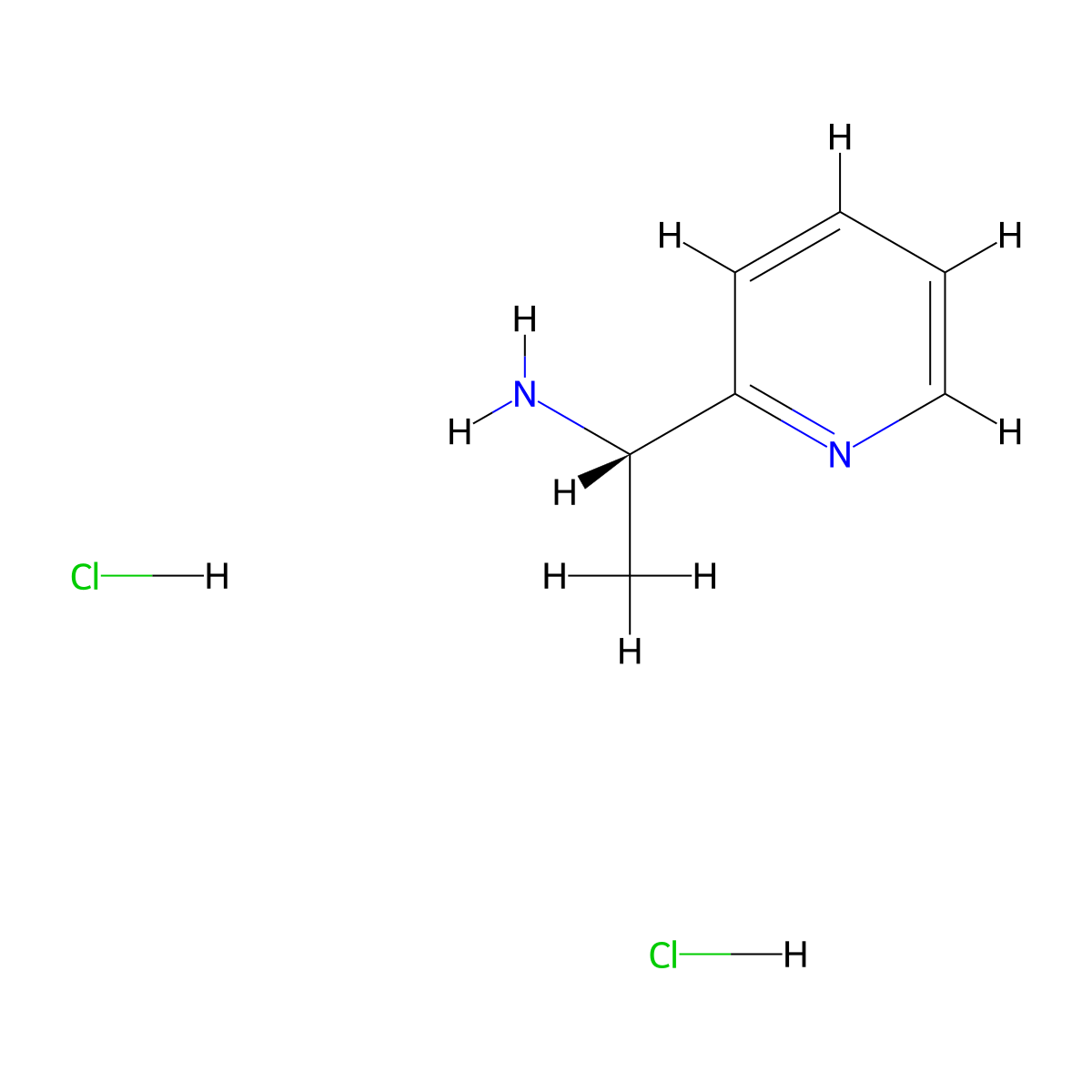 (1S)-1-(Pyridin-2-yl)ethan-1-amine--hydrogen chloride (1/2) molecular structure, CAS 40154-78-7