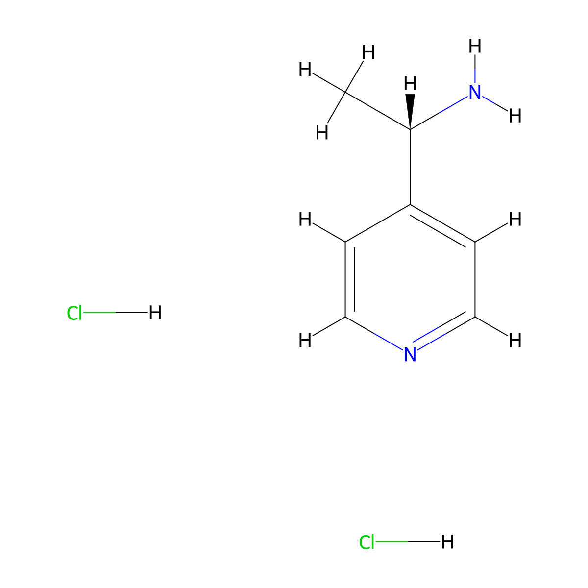 (1S)-1-(pyridin-4-yl)ethan-1-amine dihydrochloride molecular structure, CAS 40154-80-1