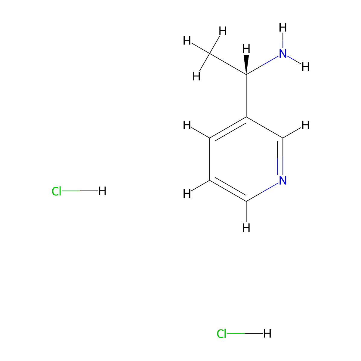 (1S)-1-(pyridin-3-yl)ethan-1-amine dihydrochloride molecular structure, CAS 40154-84-5