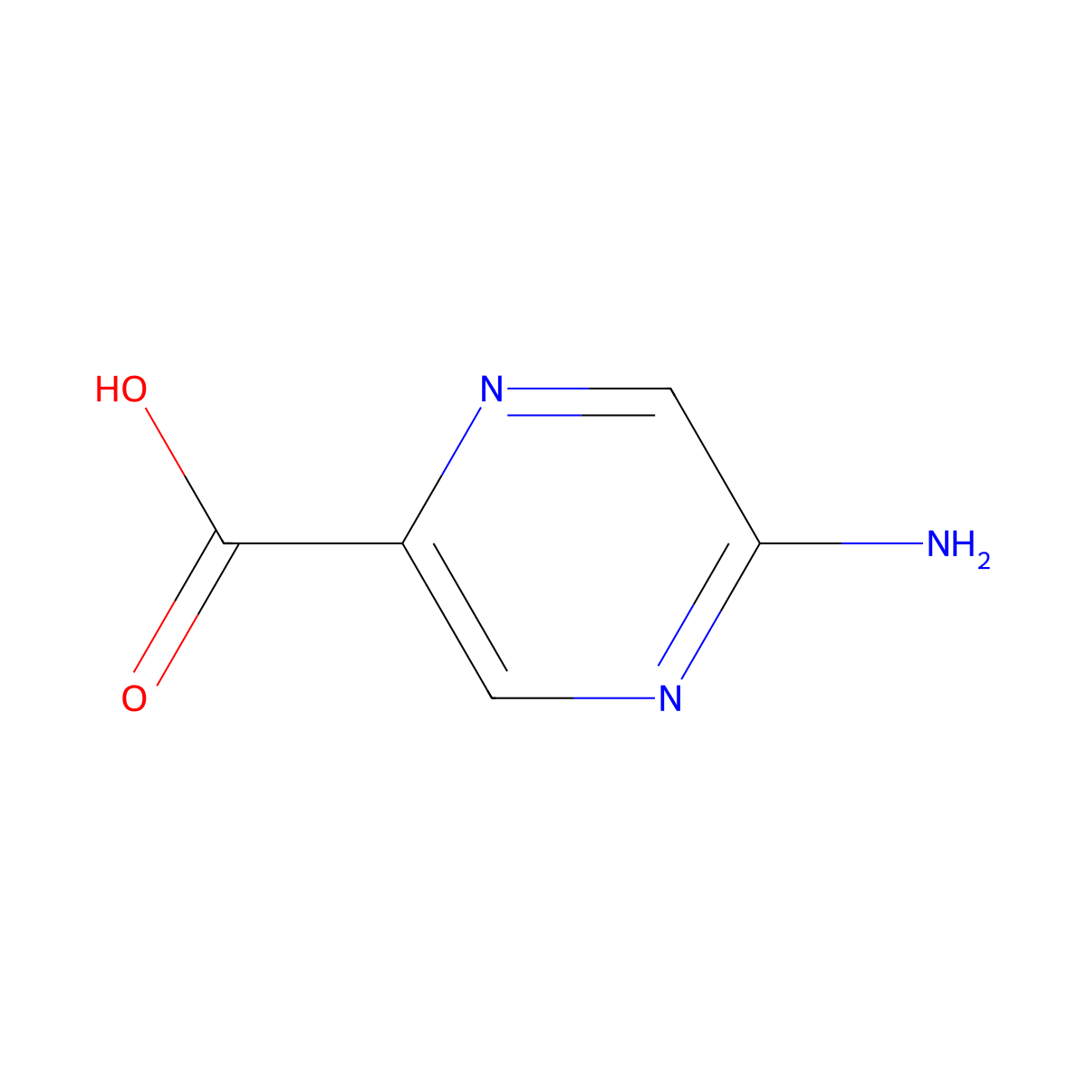 5-Aminopyrazine-2-carboxylic acid molecular structure, CAS 40155-43-9