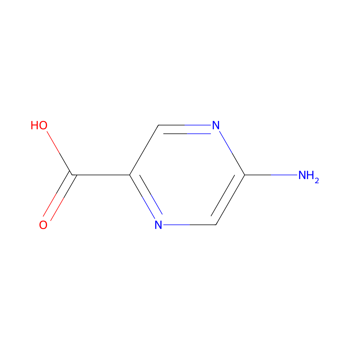 5-Aminopyrazine-2-carboxylic acid molecular structure, CAS 40155-43-9