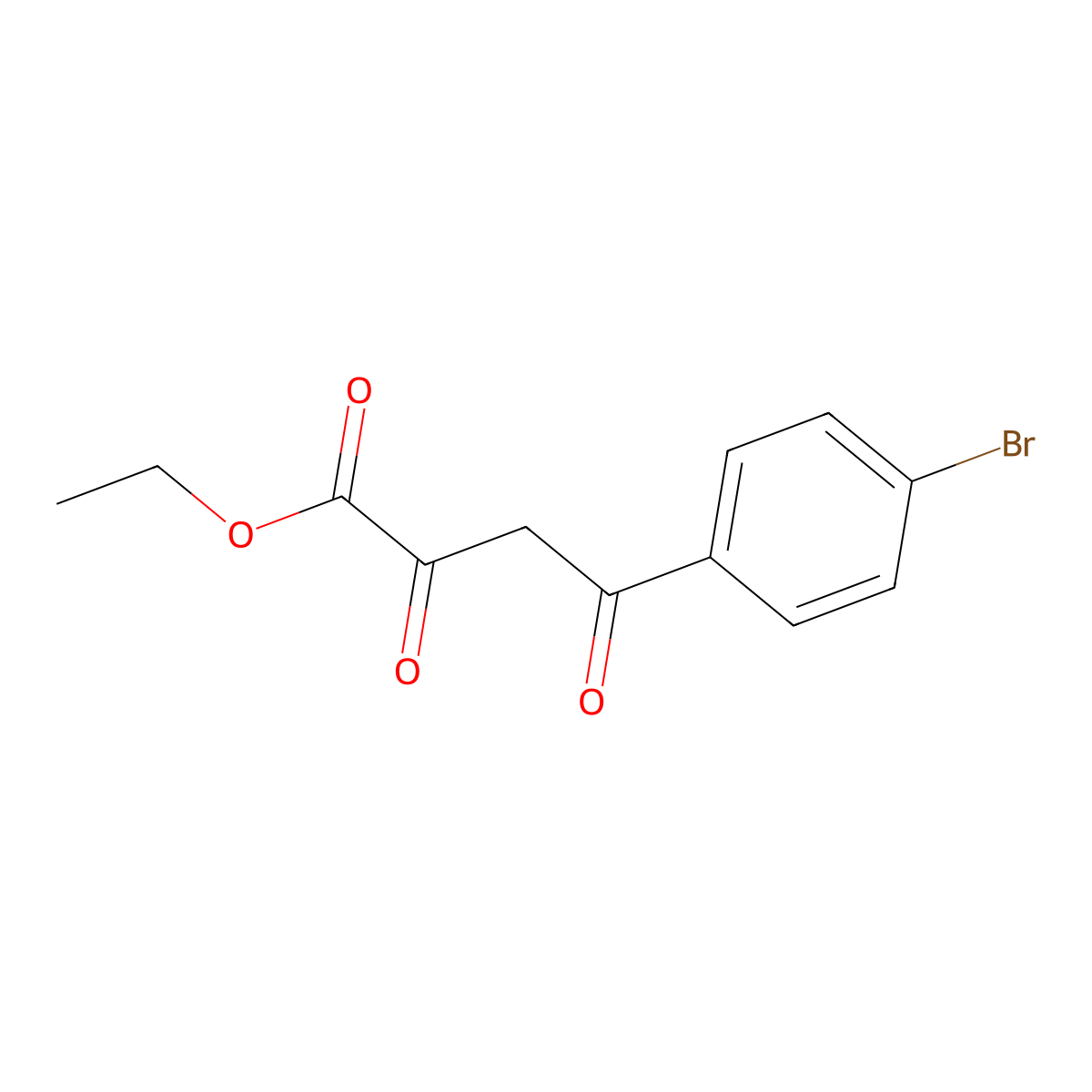 Ethyl 4-(4-bromophenyl)-2,4-dioxobutanoate molecular structure, CAS 40155-54-2