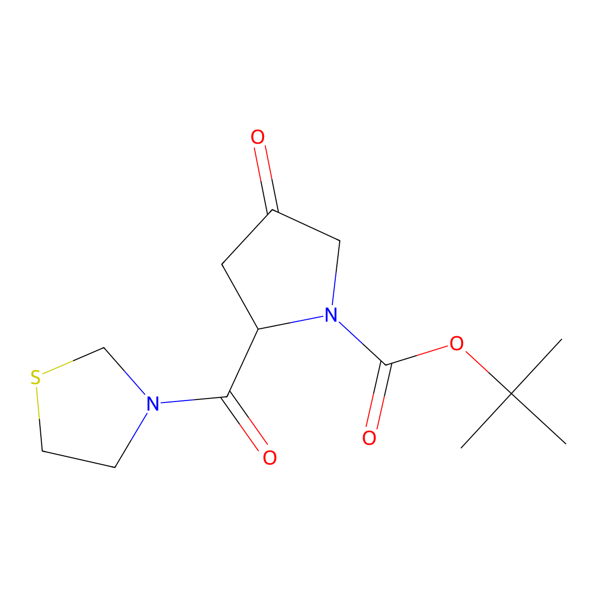 tert-butyl (2S)-4-oxo-2-(1,3-thiazolidin-3-yl carbonyl)pyrrolidine-1-carboxylate molecular structure, CAS 401564-36-1