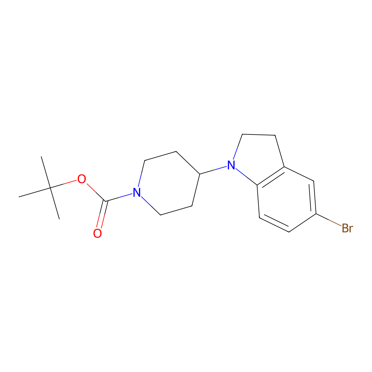 4-(5-Bromo-2,3-Dihydro-Indol-1-Yl)-Piperidine-1-Carboxylic Acid Tert-Butyl Ester molecular structure, CAS 401565-86-4