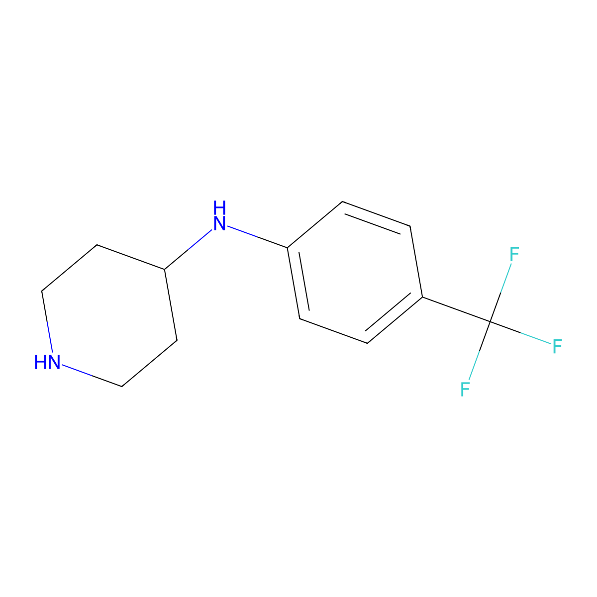 N-[4-(trifluoromethyl)phenyl]piperidin-4-amine molecular structure, CAS 401565-93-3