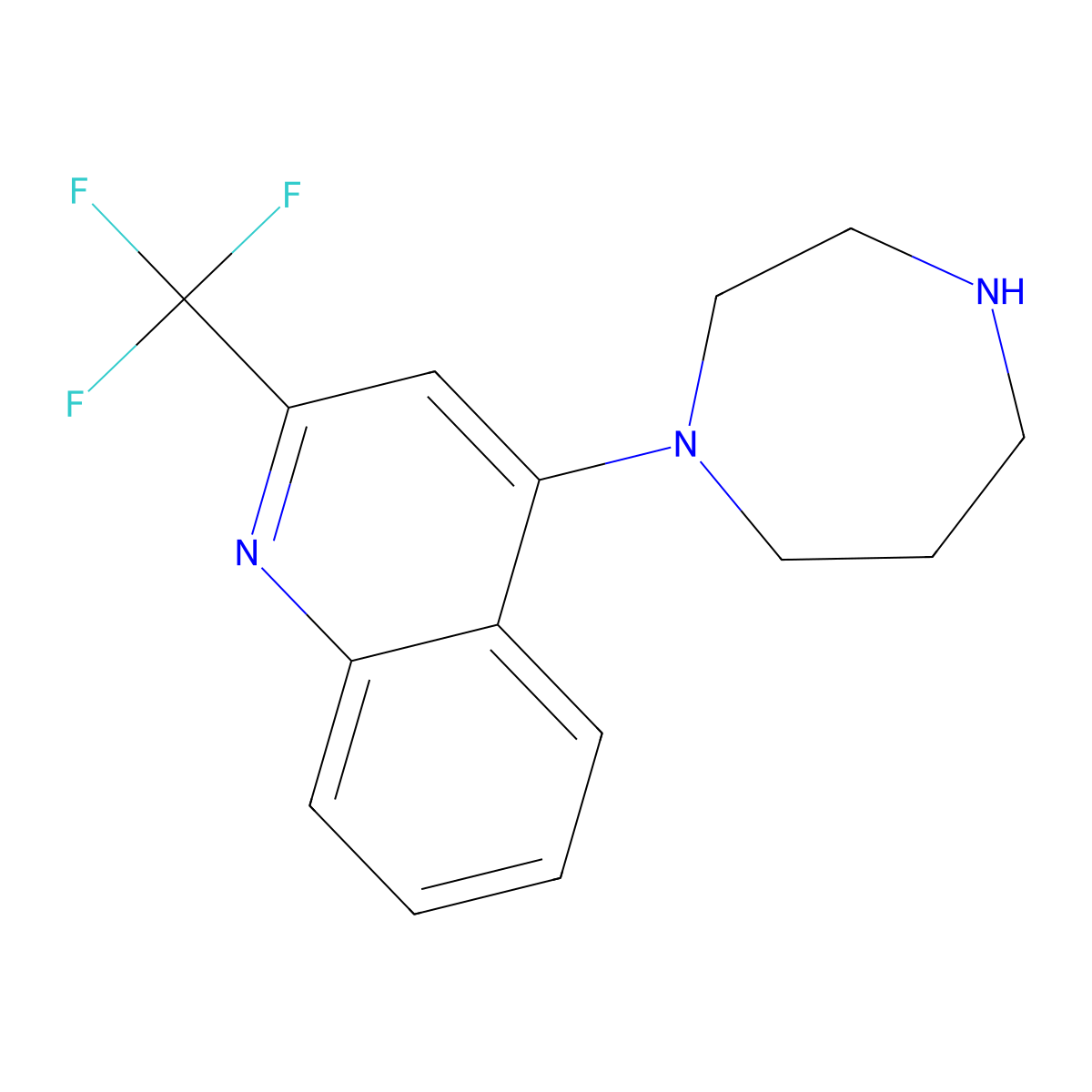 4-(1,4-Diazepan-1-yl)-2-(trifluoromethyl)quinoline molecular structure, CAS 401566-43-6