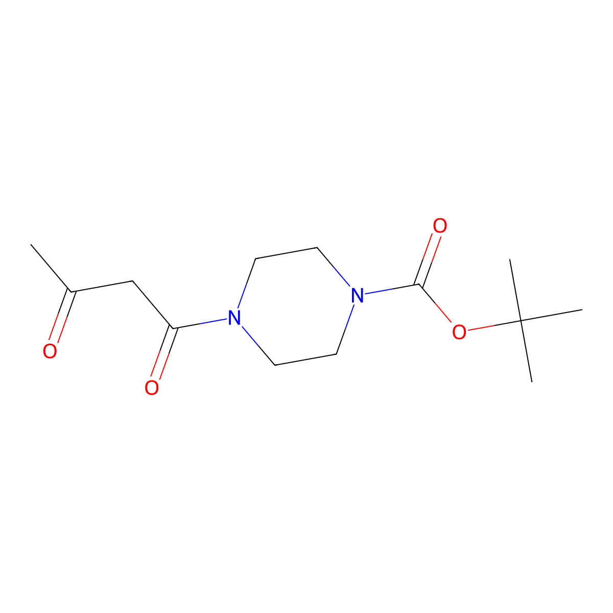 tert-Butyl 4-(3-oxobutanoyl)piperazine-1-carboxylate molecular structure, CAS 401566-77-6