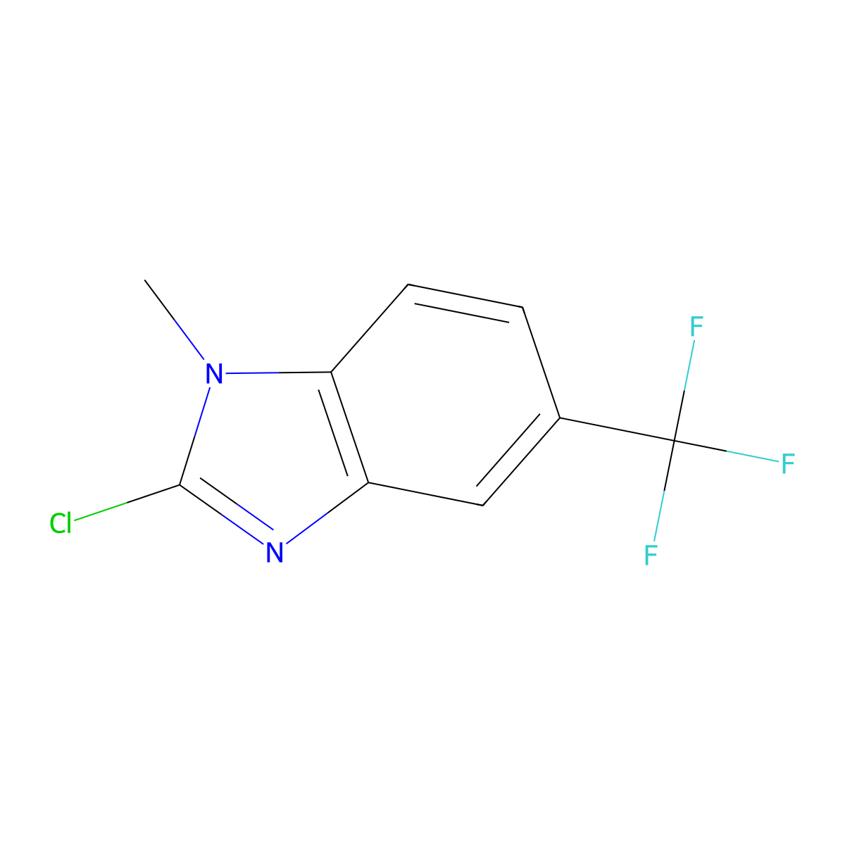 2-chloro-1-methyl-5-(trifluoromethyl)-1H-1,3-benzodiazole molecular structure, CAS 401567-08-6