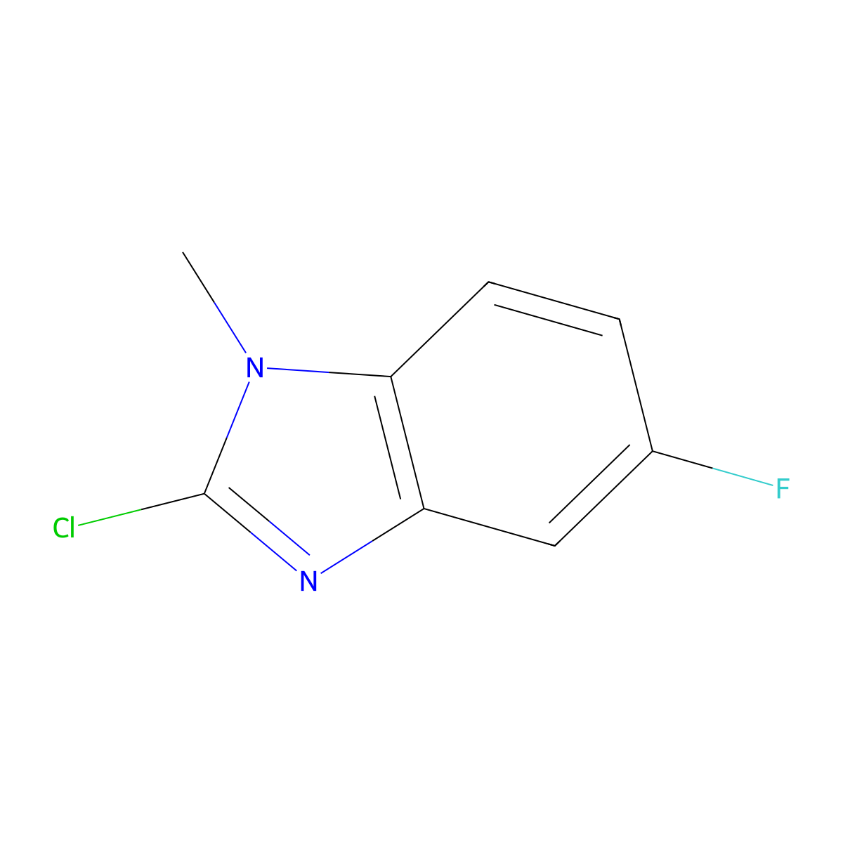 2-Chloro-5-fluoro-1-methyl-1H-benzimidazole molecular structure, CAS 401567-12-2