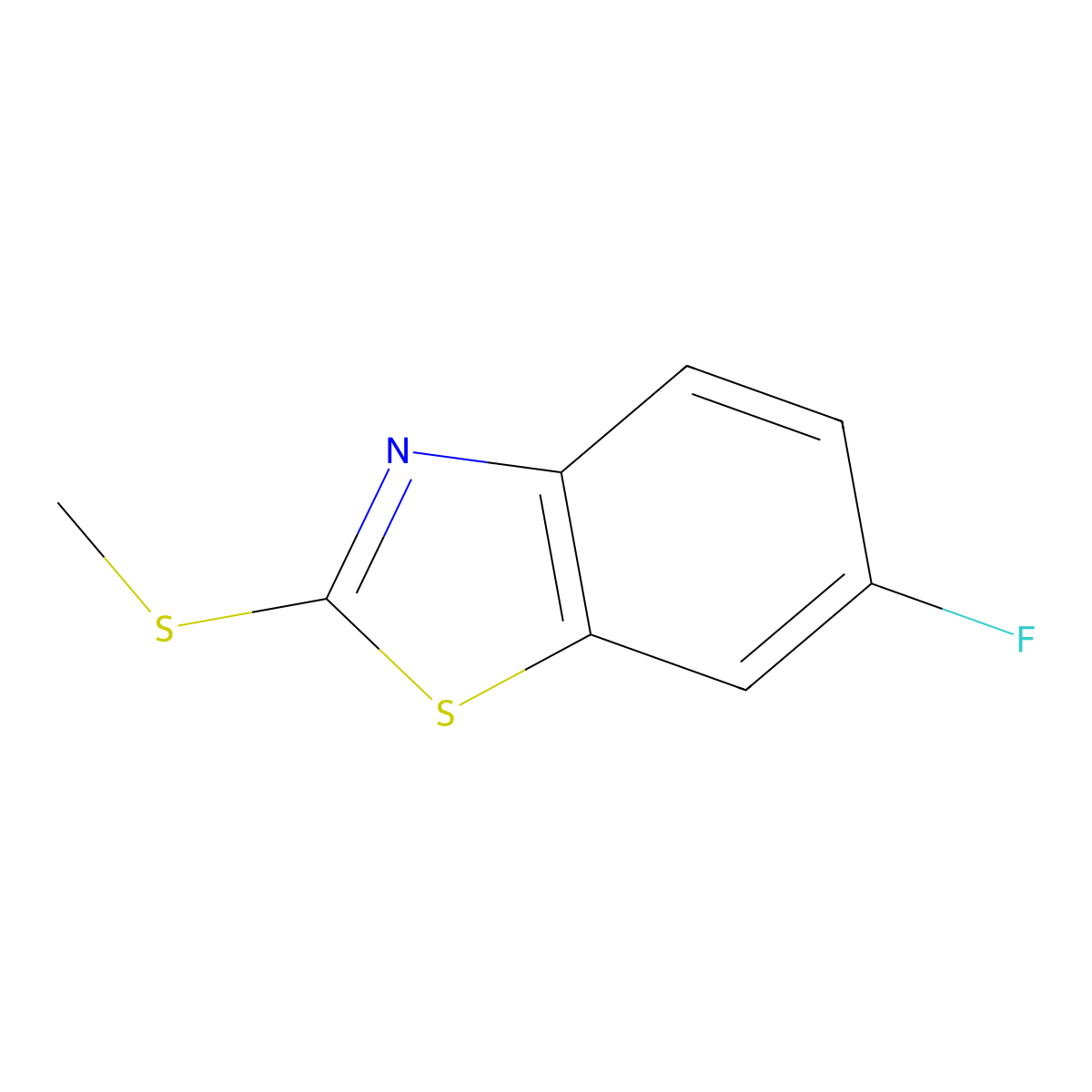 6-Fluoro-2-(methylsulfanyl)-1,3-benzothiazole molecular structure, CAS 401567-35-9