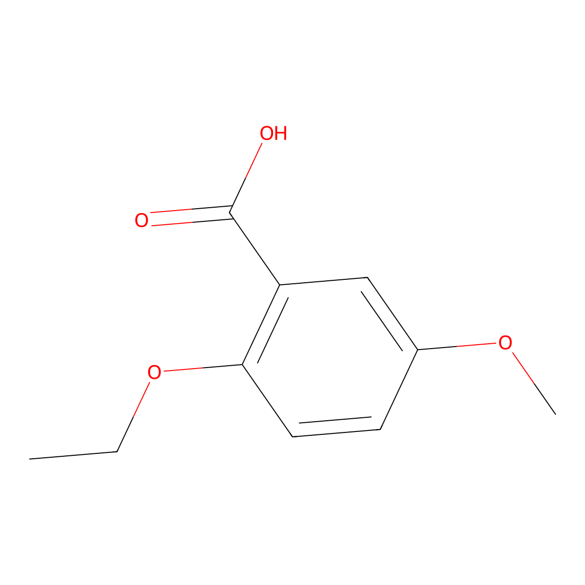 2-Ethoxy-5-methoxybenzoic acid molecular structure, CAS 401567-49-5