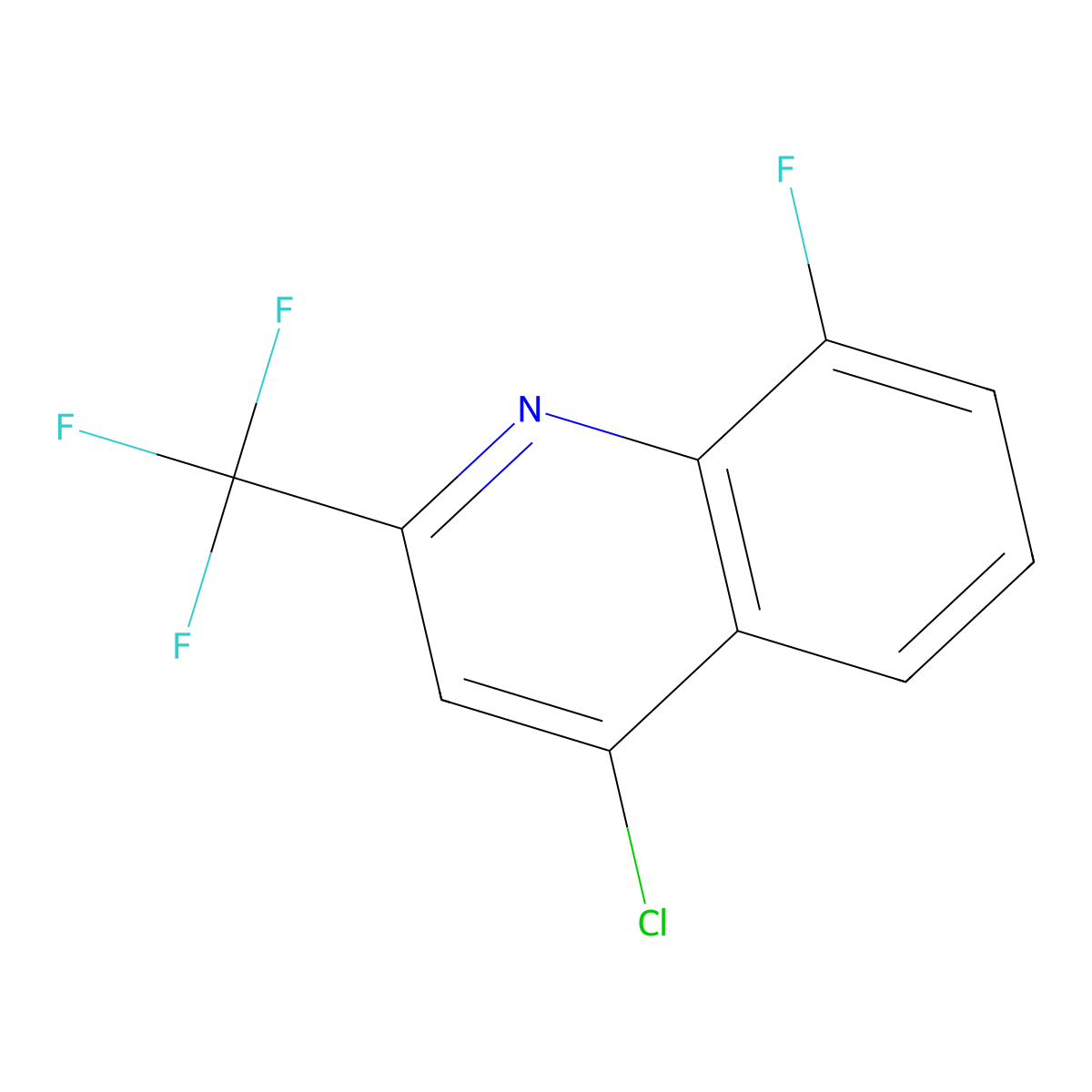 4-Chloro-8-fluoro-2-(trifluoromethyl)quinoline molecular structure, CAS 401567-85-9