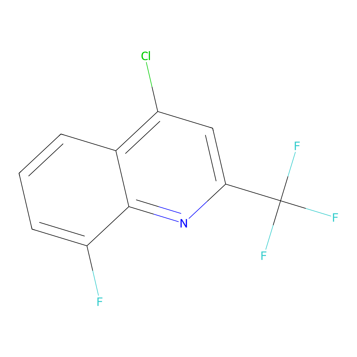 4-Chloro-8-fluoro-2-(trifluoromethyl)quinoline molecular structure, CAS 401567-85-9