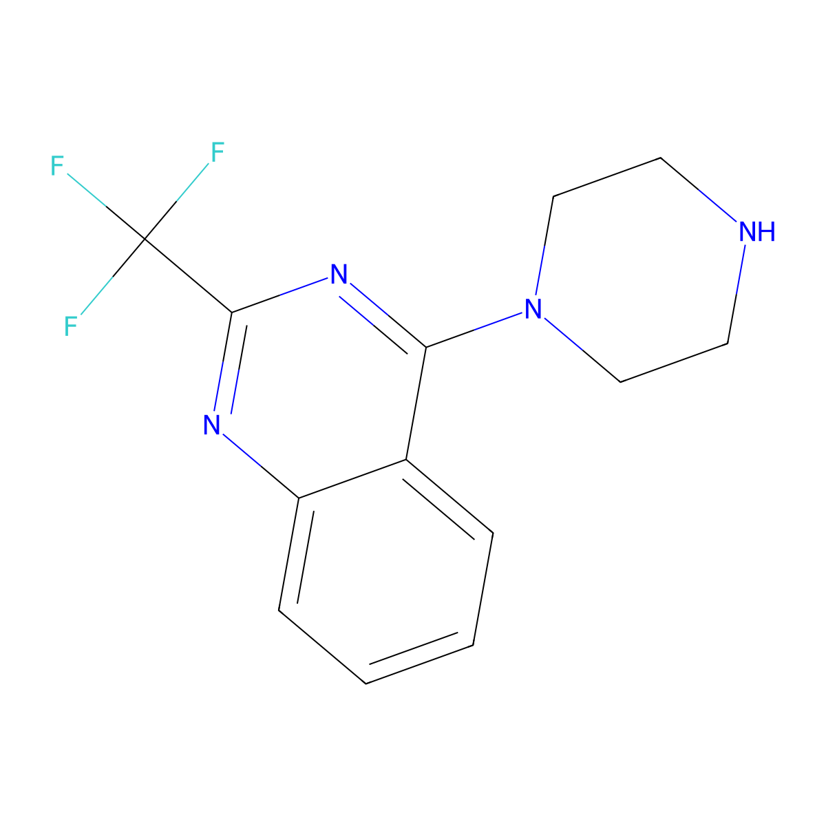 4-(Piperazin-1-yl)-2-(trifluoromethyl)quinazoline molecular structure, CAS 401567-99-5