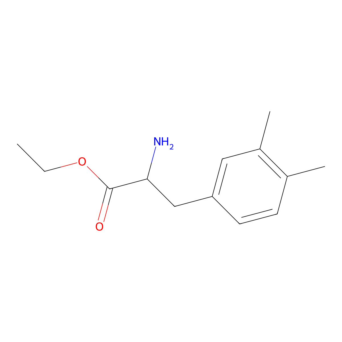 Ethyl 2-amino-3-(3,4-dimethylphenyl)propanoate molecular structure, CAS 401573-46-4