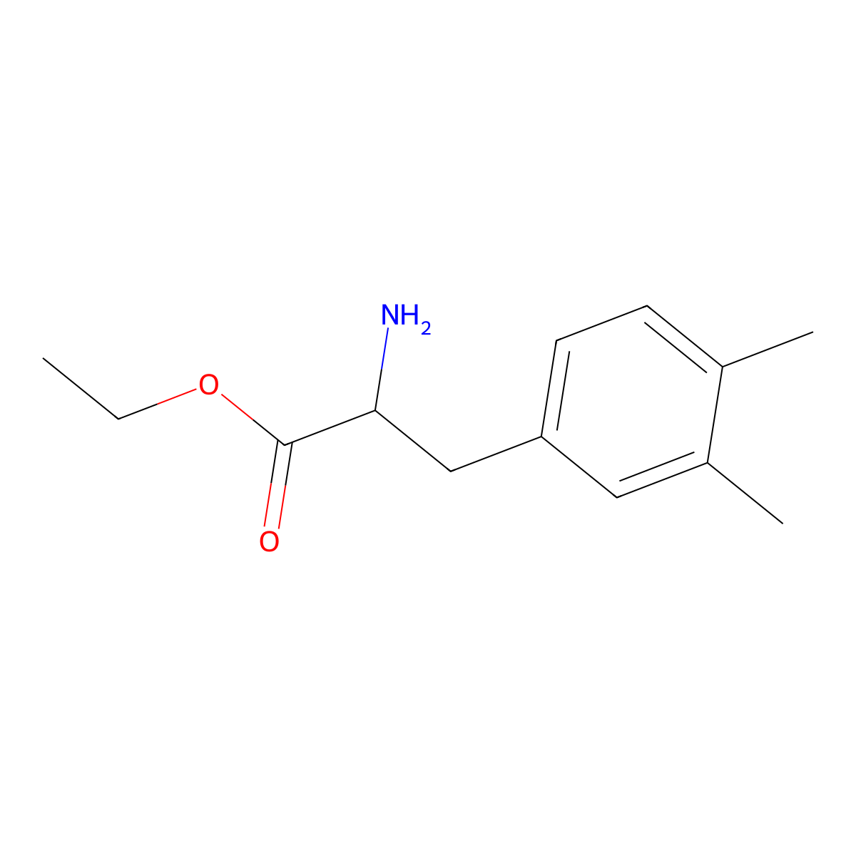 Ethyl 2-amino-3-(3,4-dimethylphenyl)propanoate molecular structure, CAS 401573-46-4