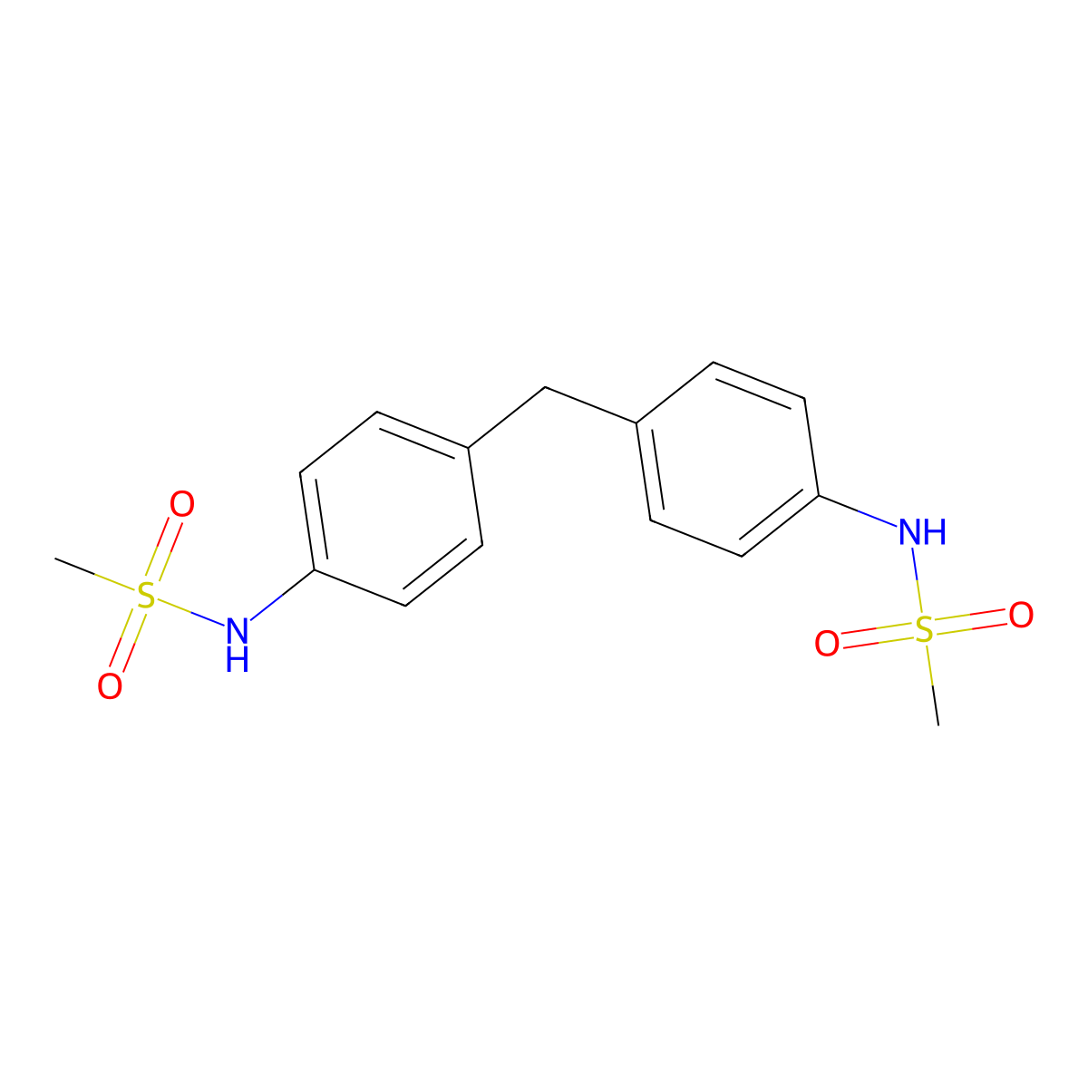 N-[4-[[4-(methanesulfonamido)phenyl]methyl]phenyl]methanesulfonamide molecular structure, CAS 401576-52-1