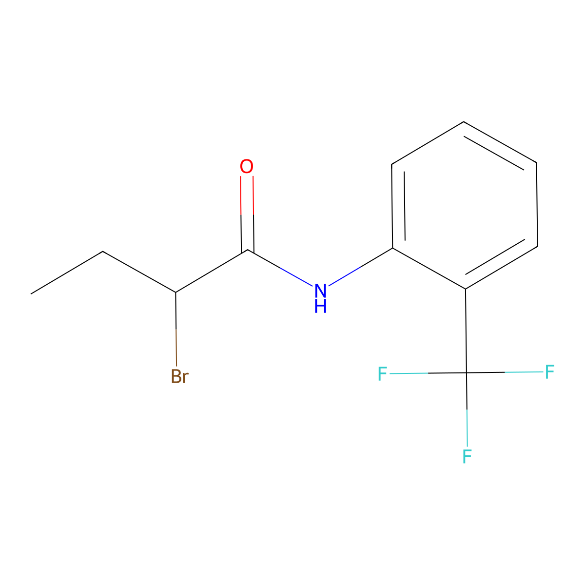 2-bromo-N-[2-(trifluoromethyl)phenyl]butanamide molecular structure, CAS 401577-72-8