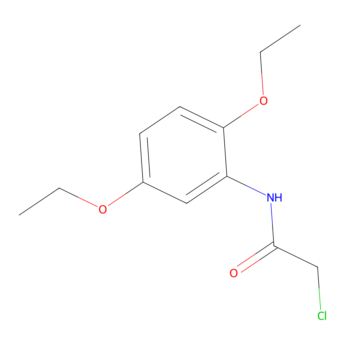 2-chloro-N-(2,5-diethoxyphenyl)acetamide molecular structure, CAS 401577-73-9
