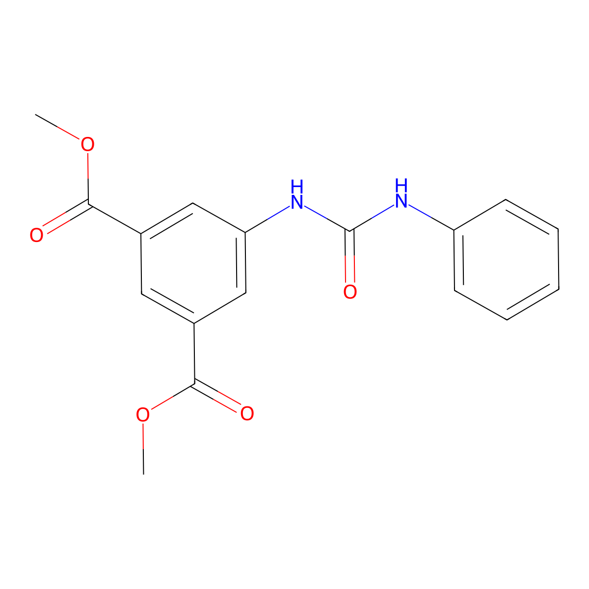 Methyl 3-(methoxycarbonyl)-5-((phenylamino)carbonylamino)benzoate molecular structure, CAS 401577-80-8