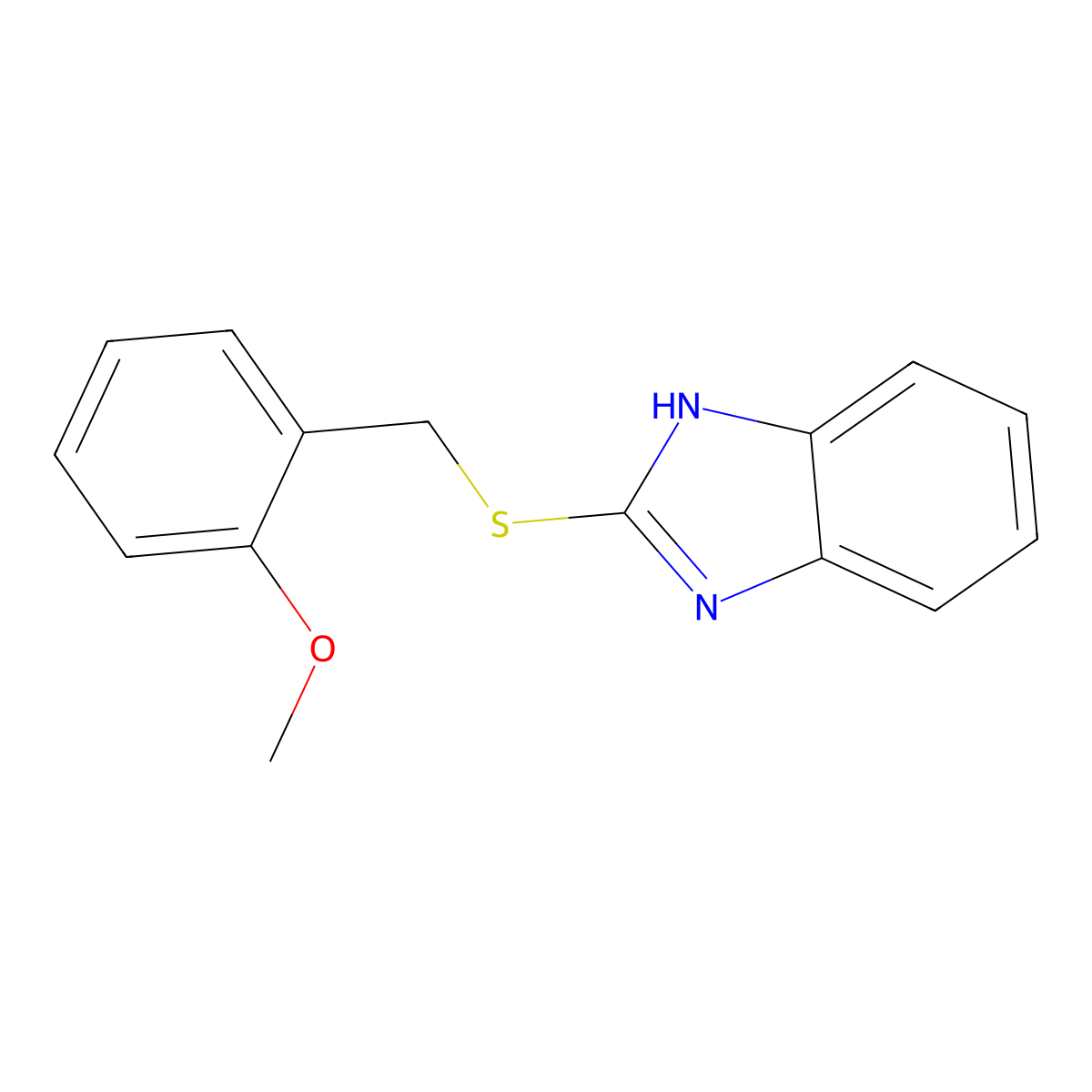 2-[(2-methoxyphenyl)methylsulfanyl]-1H-benzimidazole molecular structure, CAS 401577-93-3
