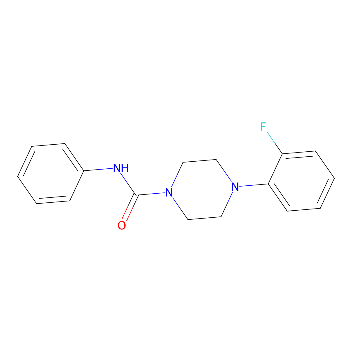 4-(2-fluorophenyl)-N-phenylpiperazine-1-carboxamide molecular structure, CAS 401577-98-8